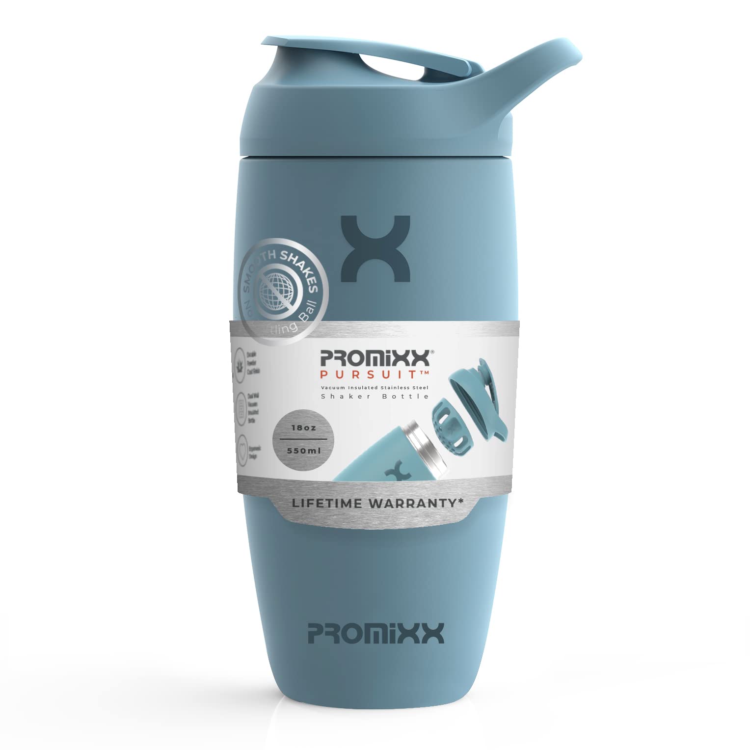 Promixx Pursuit Shaker Bottle Ocean Calm Blue