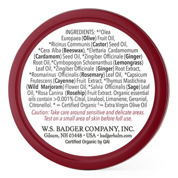 Badger Muscle Rub Organic Certified Organic Cayenne & Ginger Soothes & Relaxe...