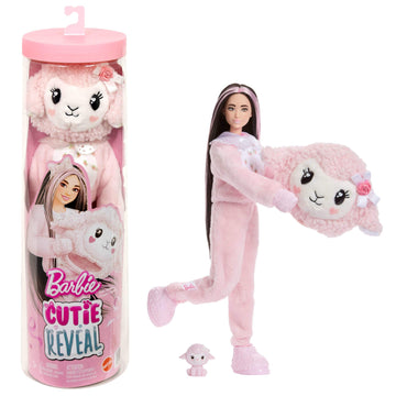 Barbie Cutie Reveal Doll & Accessories, Cuddly Series Lamb with 10 Surprises ...