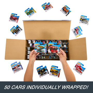 Hot Wheels 50-Car Pack of 1:64 Scale Vehicles Individually Packaged