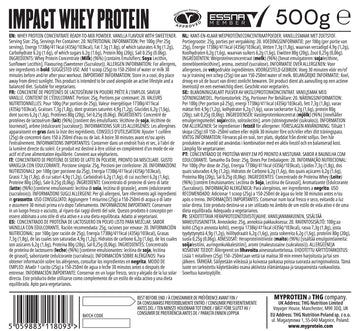 MyProtein Impact Whey Protein Powder – Vanilla Flavour – 500g, 23g of Protein...