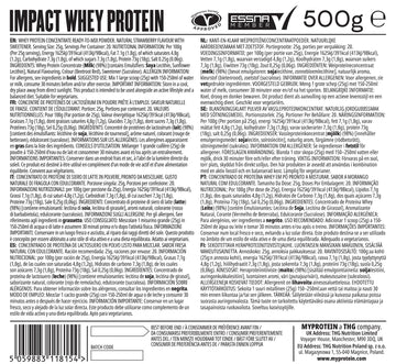 Myprotein Impact Whey Protein – Natural Strawberry 500G – Muscle Building Pow...